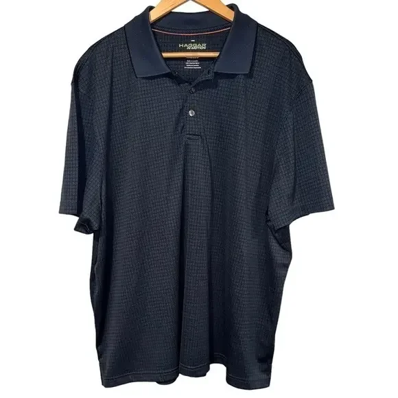 Haggar In Motion Mens XXL Blue Geometric Diamond Print Performance Polo #320 - Picture 1 of 7